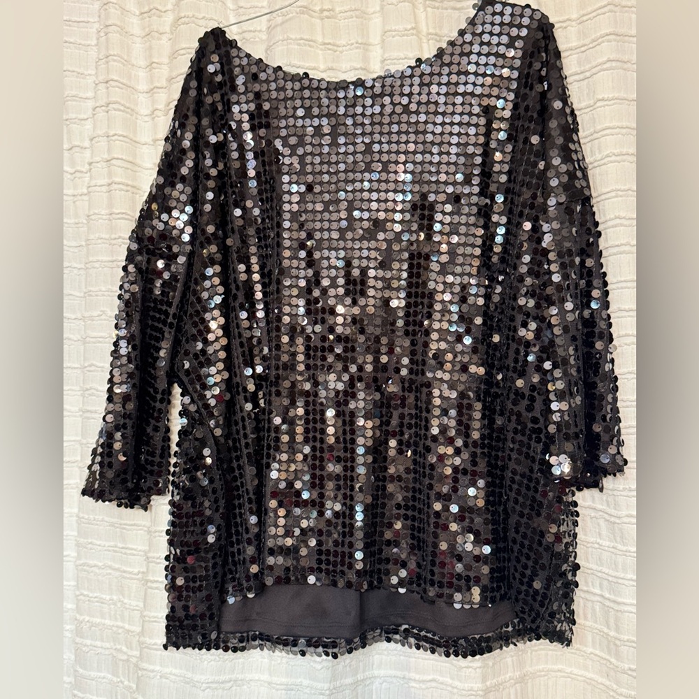 Black Sequin Women's Top